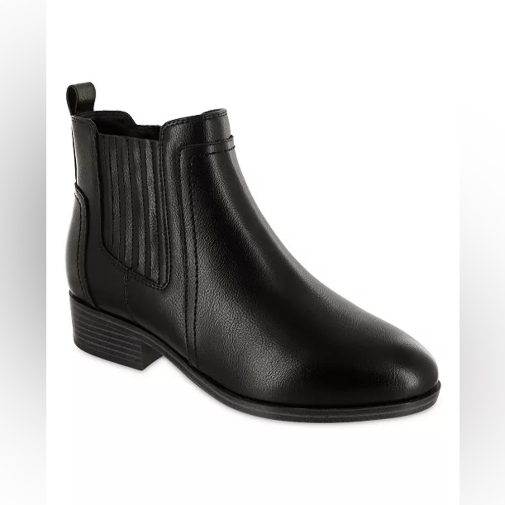 MIA Women's Belle Ankle Booties Chelsea Boots Faux Leather Black Size 9.5M‎